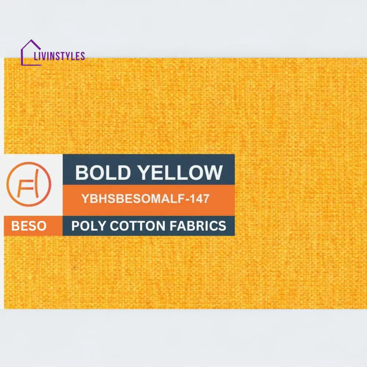 Fornia Fabric 3 Seater Pull Out Sofa Cum Bed In Bold Yellow Colour