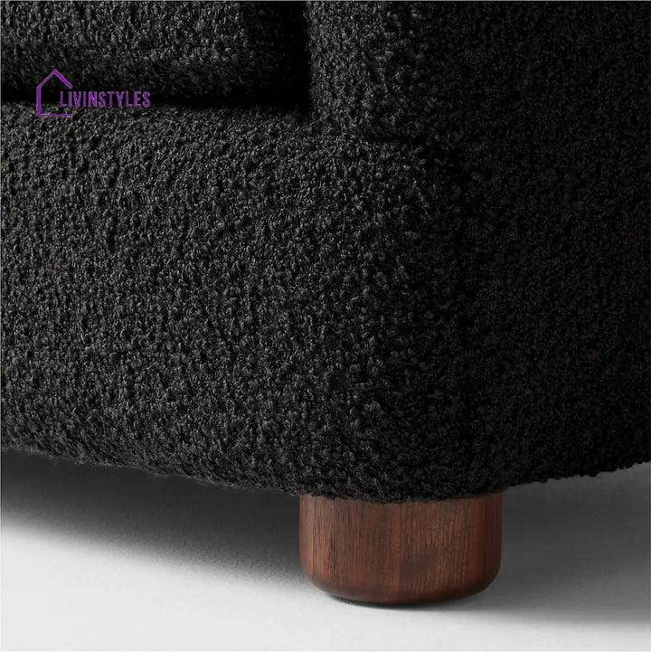 Lekha 3 Seater Teak Wood Boucle Sofa