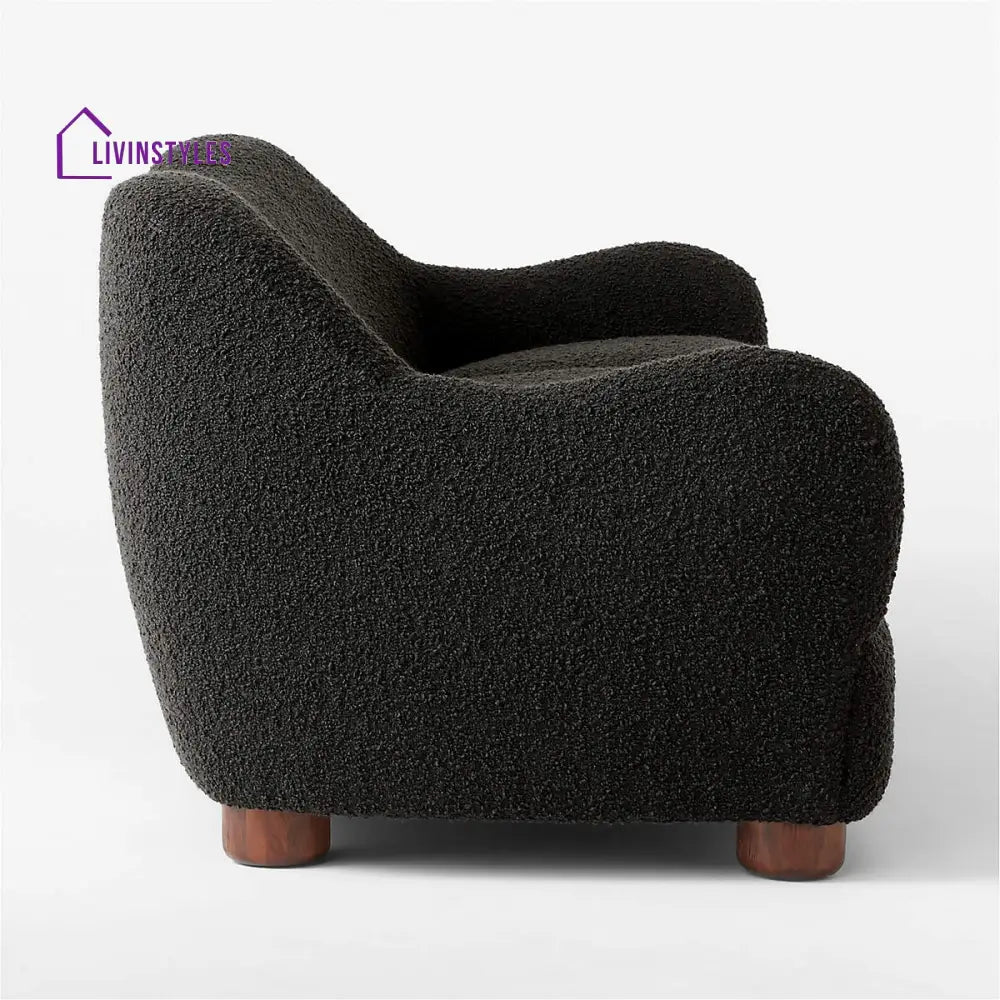 Lekha 3 Seater Teak Wood Boucle Sofa