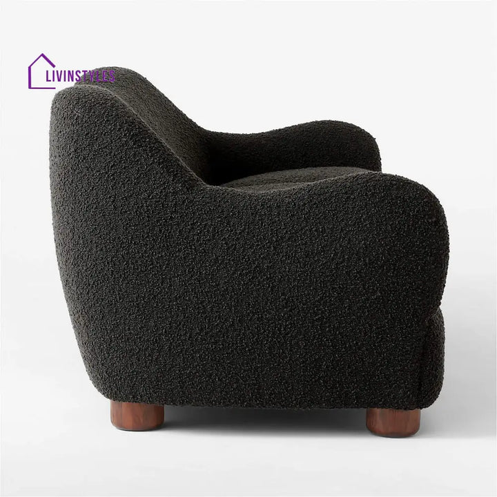 Lekha 3 Seater Teak Wood Boucle Sofa
