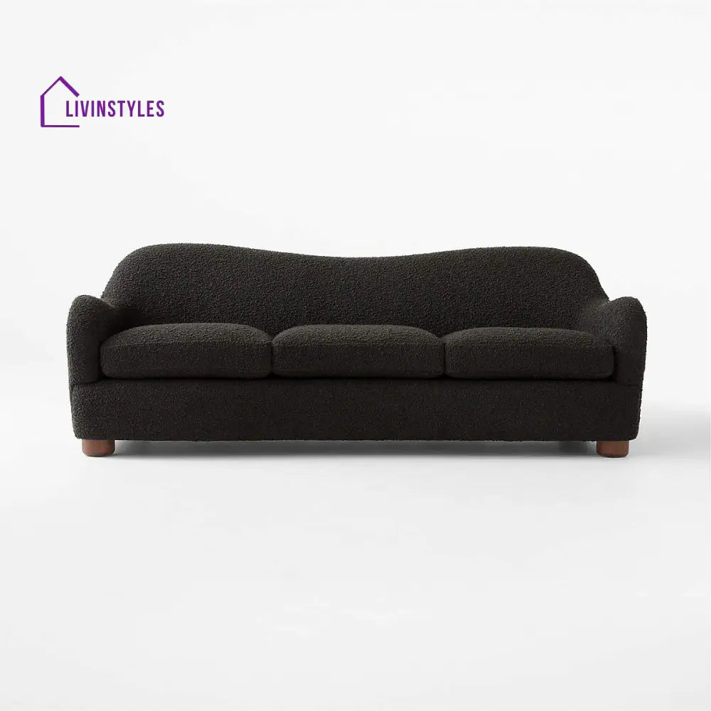 Lekha 3 Seater Teak Wood Boucle Sofa