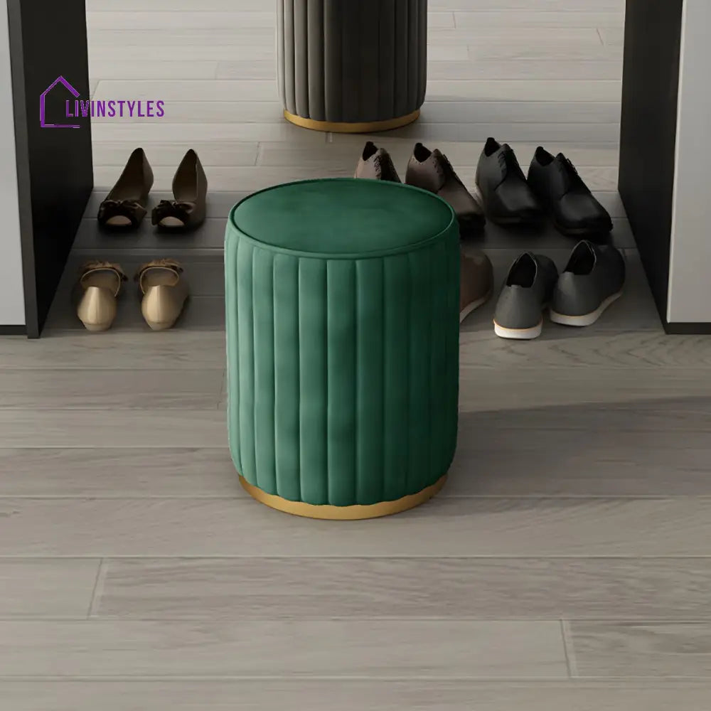 Lekha Living Room Ottoman | Velvet Fabric