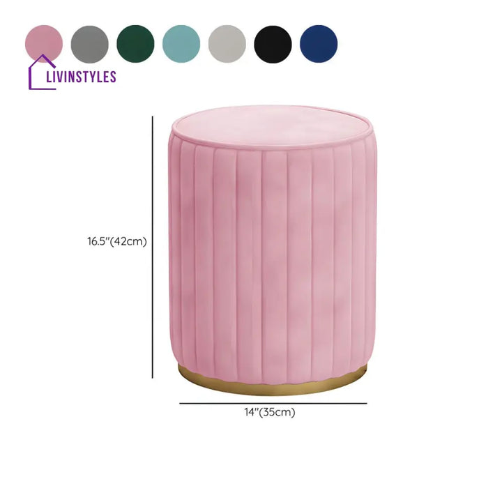 Lekha Living Room Ottoman | Velvet Fabric