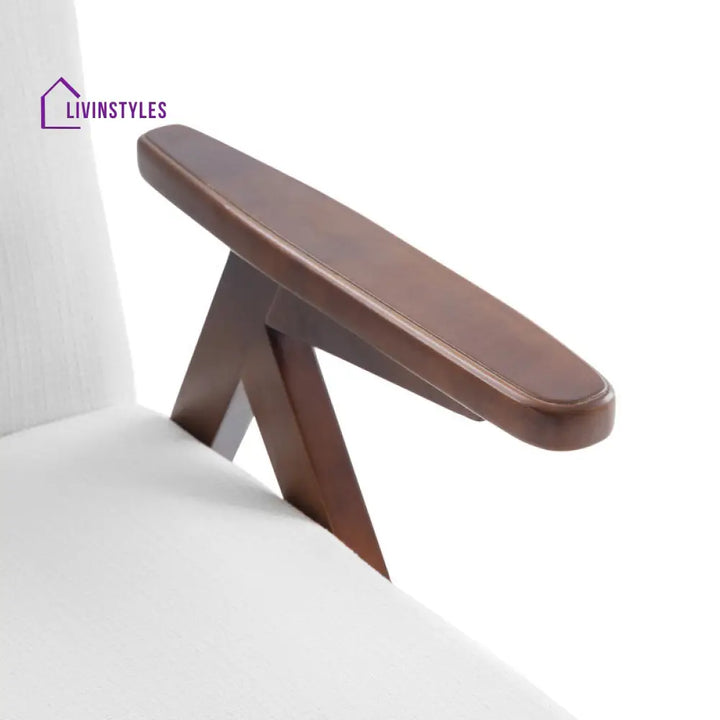 Lekha Solid Wood and Fabric Arm Chair | Living Room Chair | Lounge Chair