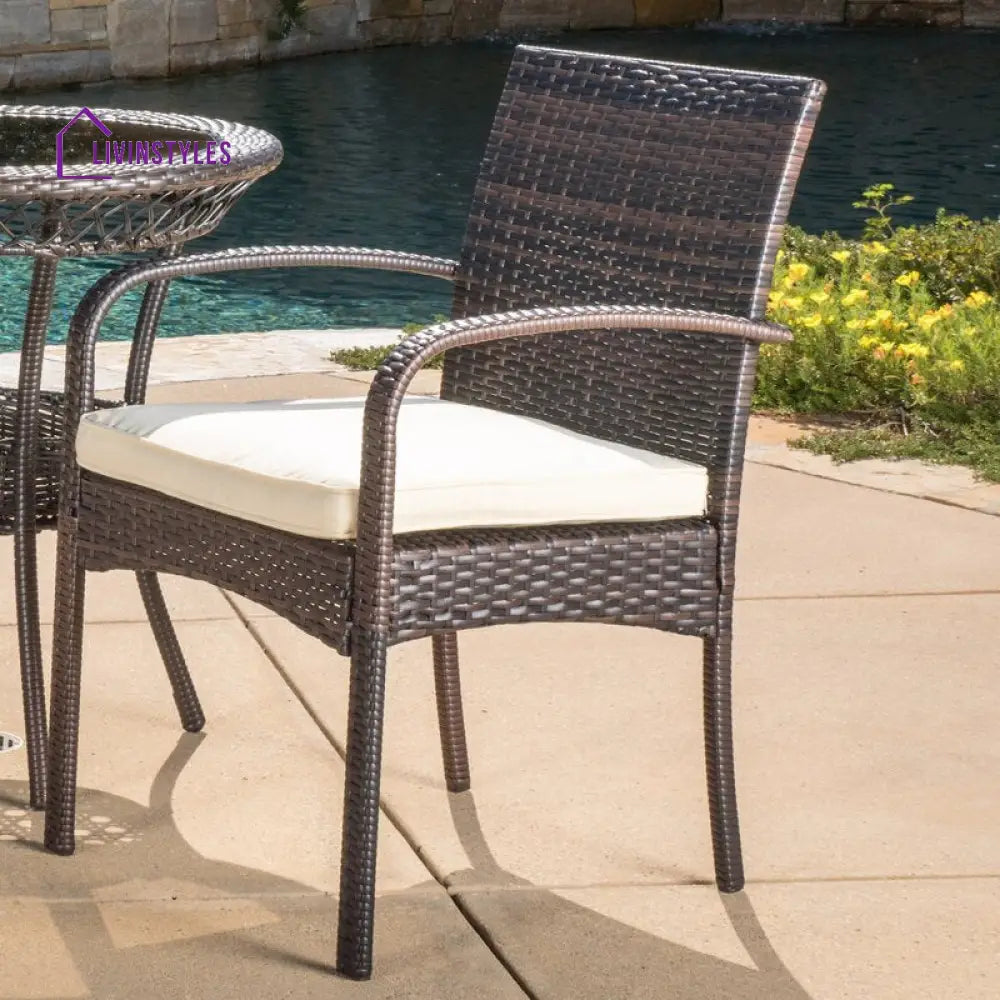 Lema Outdoor Patio Seating Set 2 Chairs and 1 Table Set (Brown) - Coffee Table Sets