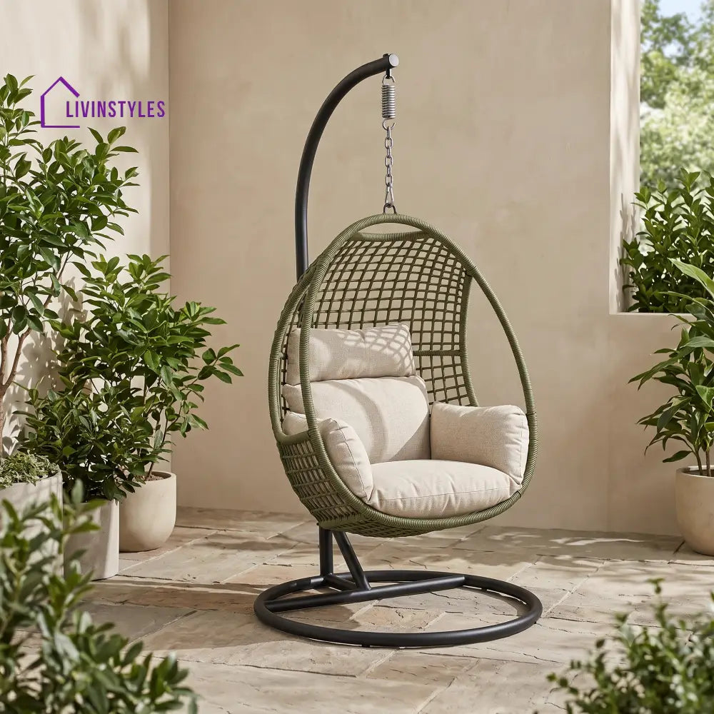 Lena Premium MS Frame with Powder Coated Outdoor Swing Chair with Stand