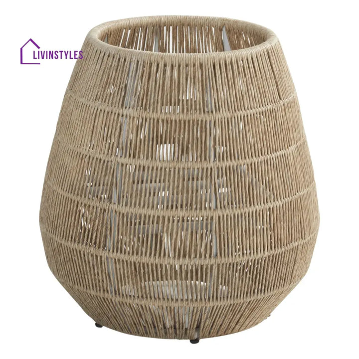 Lenki Outdoor Planters For Garden Balcony (Tan) Braided & Rope - Big - Planter