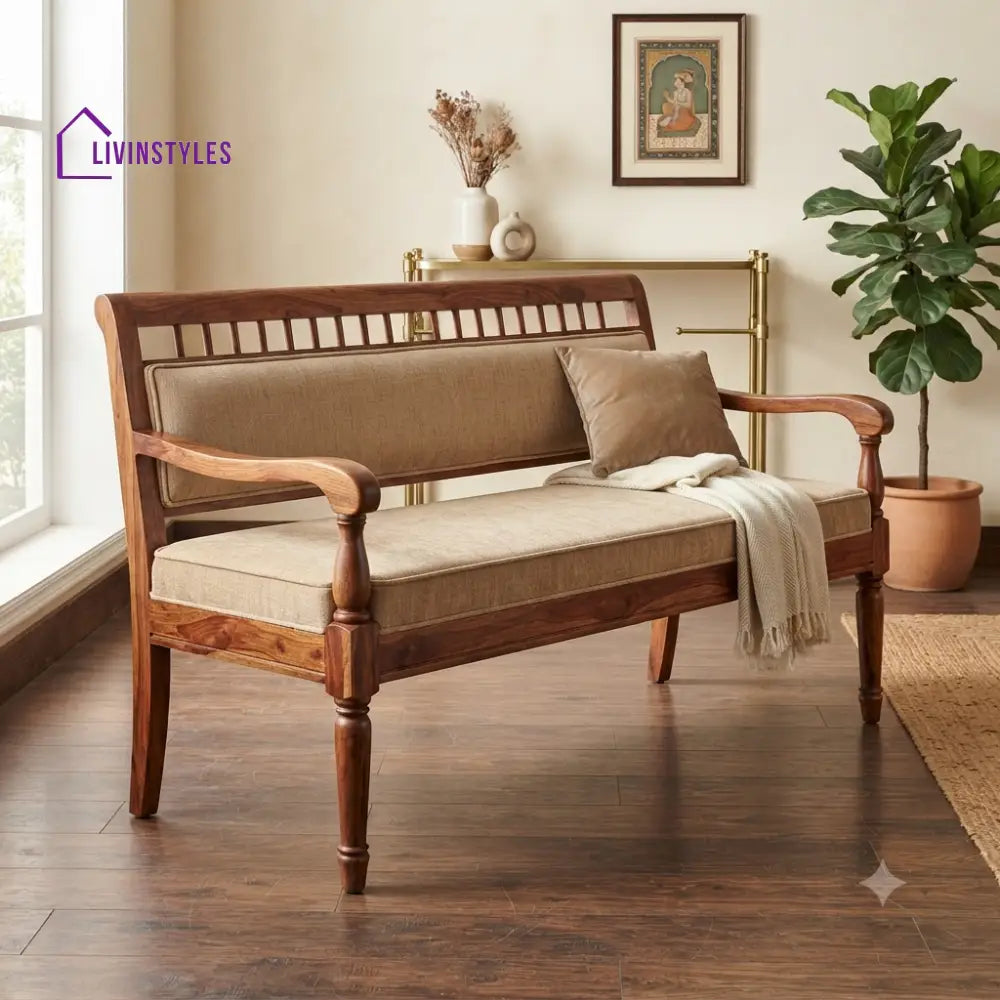 Léo Wooden Bench for Living Room | Bedroom | Extra Seating