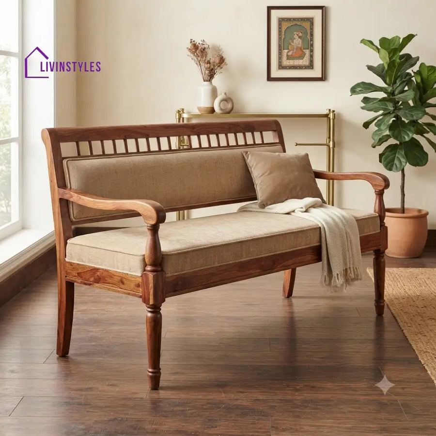 Léo Wooden Bench for Living Room | Bedroom | Extra Seating