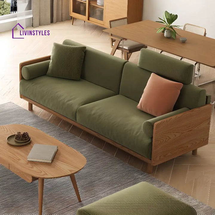 Leonid Solid Wood Frame 3 Seater Sofa for Living Room