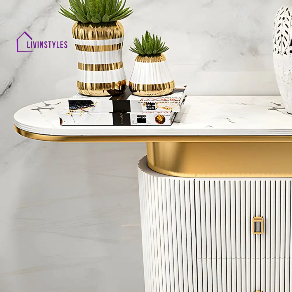 Leonid Stainless Steel Console Table for Living Room