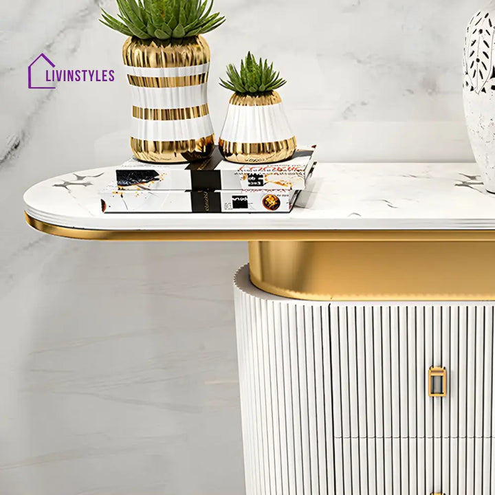 Leonid Stainless Steel Console Table for Living Room