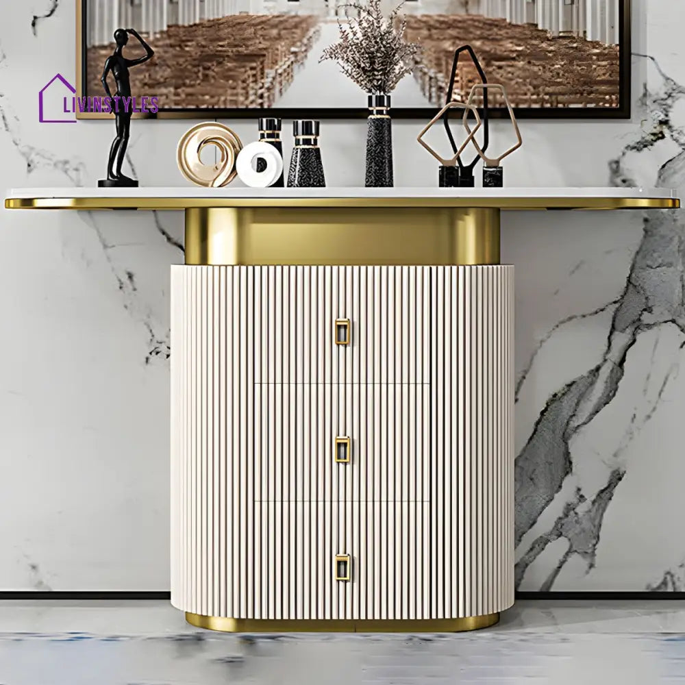 Leonid Stainless Steel Console Table for Living Room