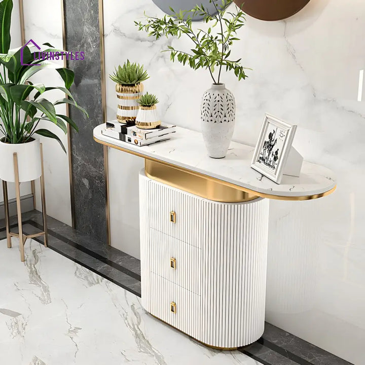 Leonid Stainless Steel Console Table for Living Room