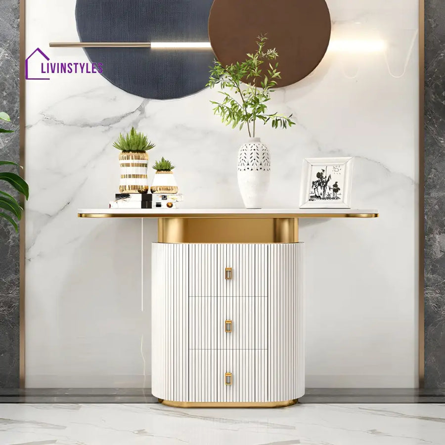 Leonid Stainless Steel Console Table for Living Room