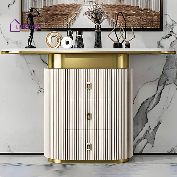 Leonid Stainless Steel Console Table for Living Room