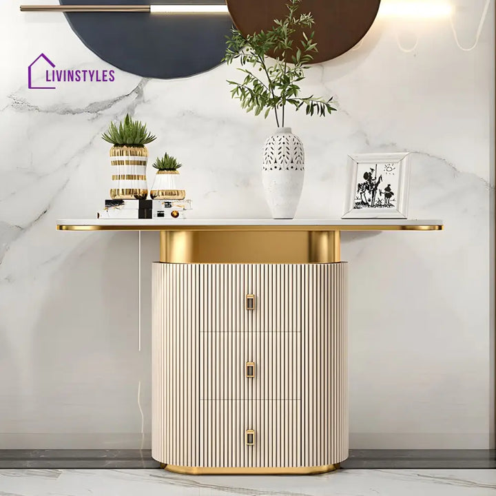 Leonid Stainless Steel Console Table for Living Room