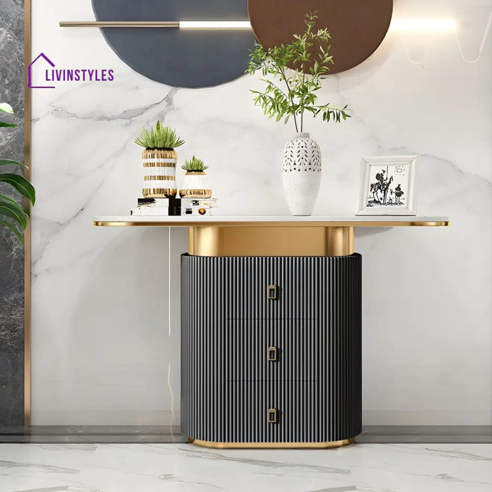 Leonid Stainless Steel Console Table for Living Room