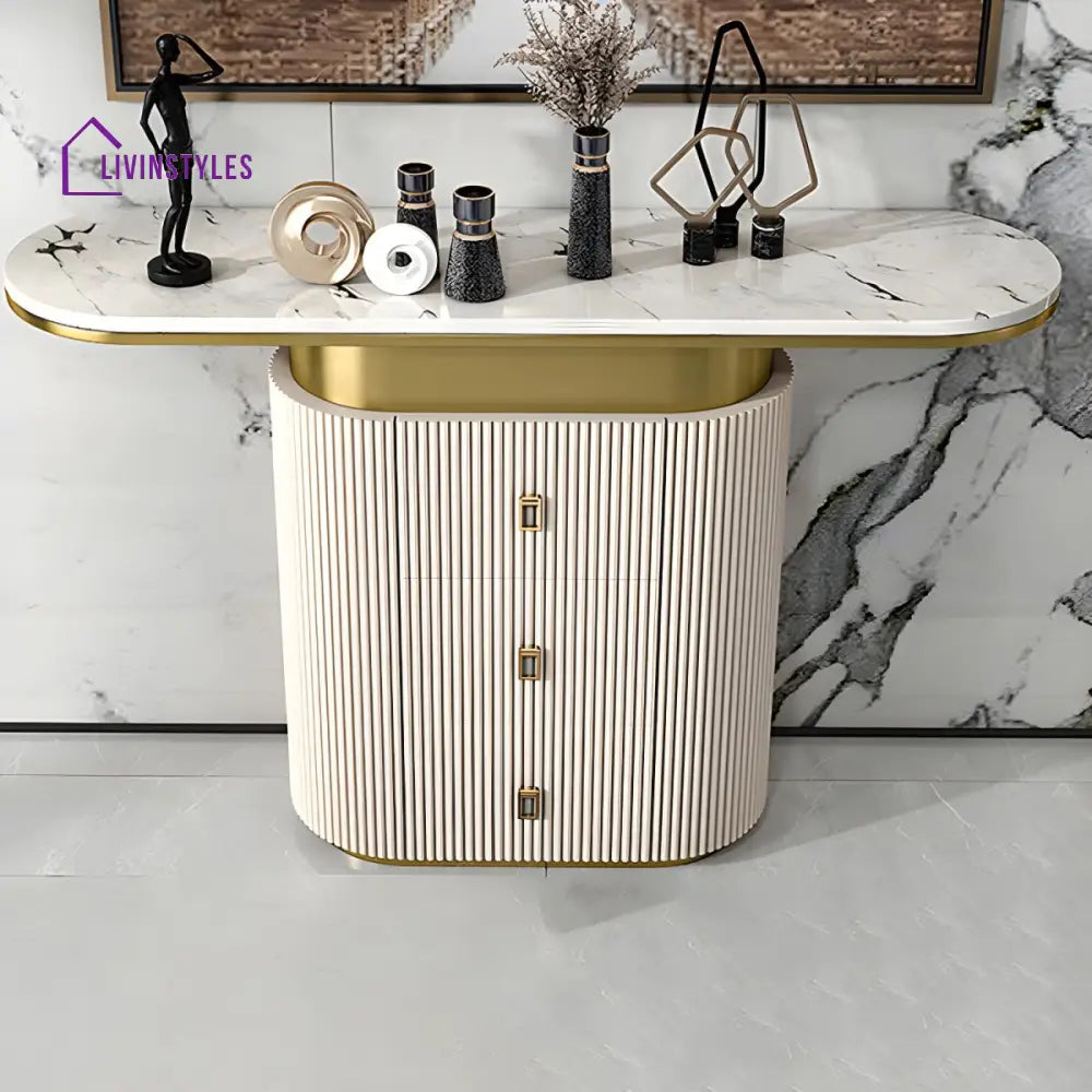 Leonid Stainless Steel Console Table for Living Room