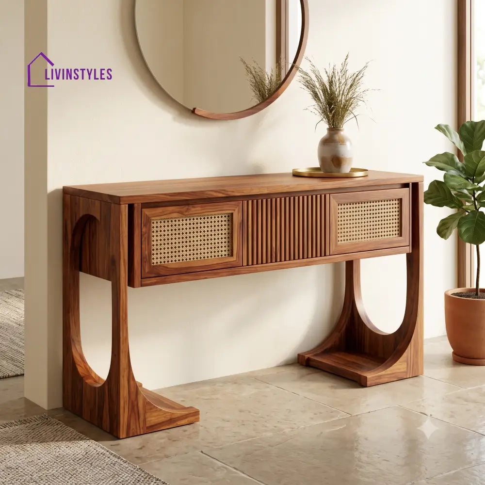 Leopold Premium Wooden Console Table for Living Room | Entryway Table
