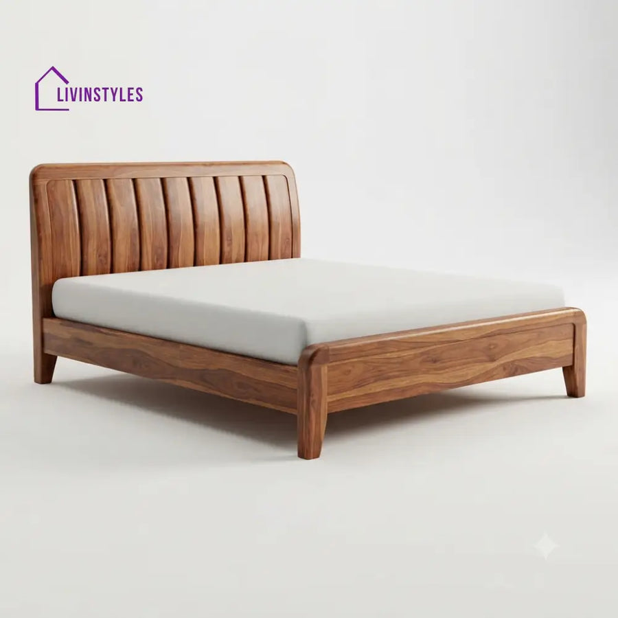 Lethabo Wooden Double Bed | King Size Bed | Queen Size Bed - Bed Without Storage