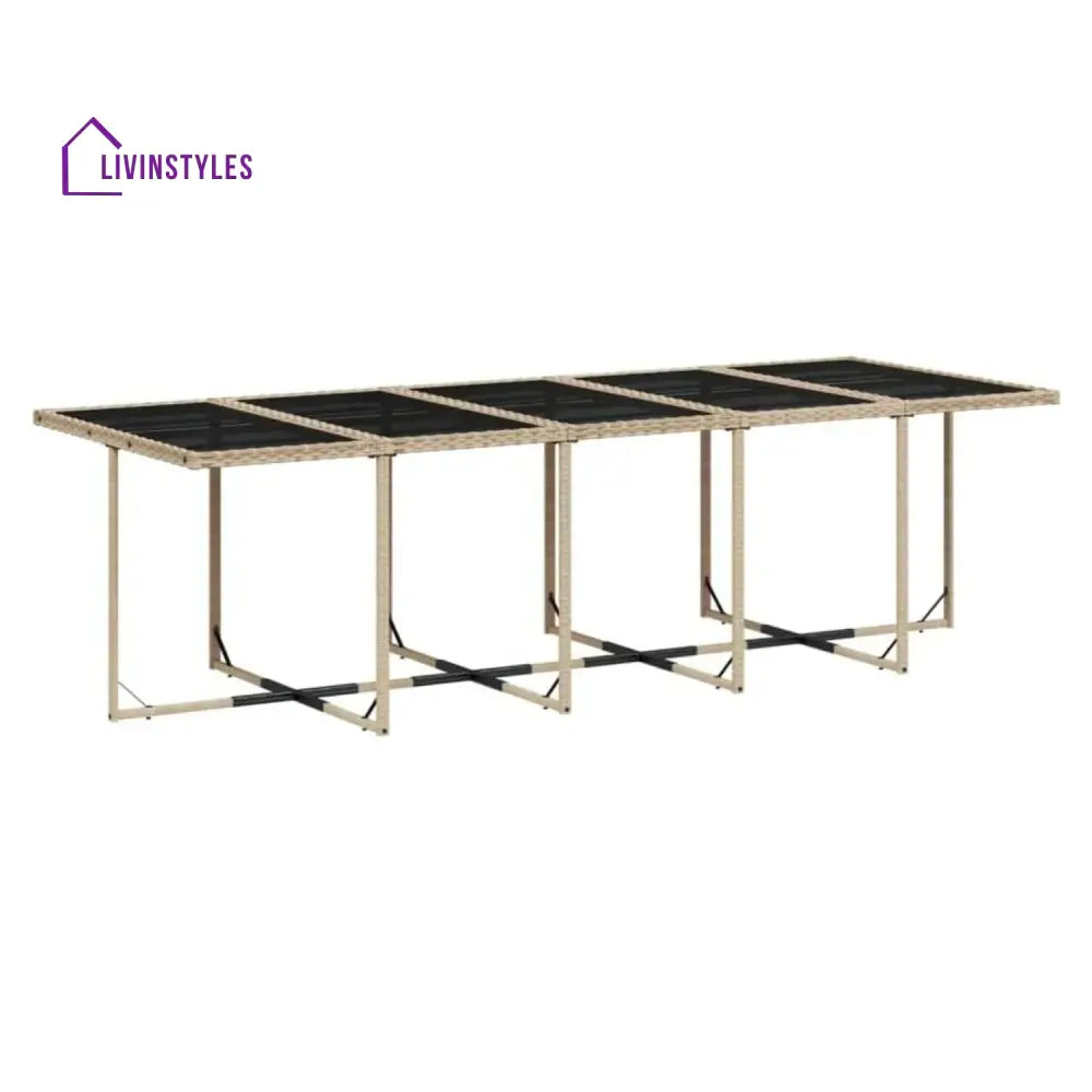 Leticia All Weather Wicker Patio Dinning Table Set