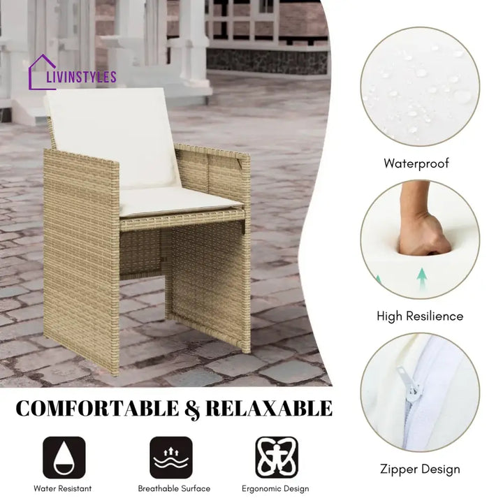 Leticia All Weather Wicker Patio Dinning Table Set