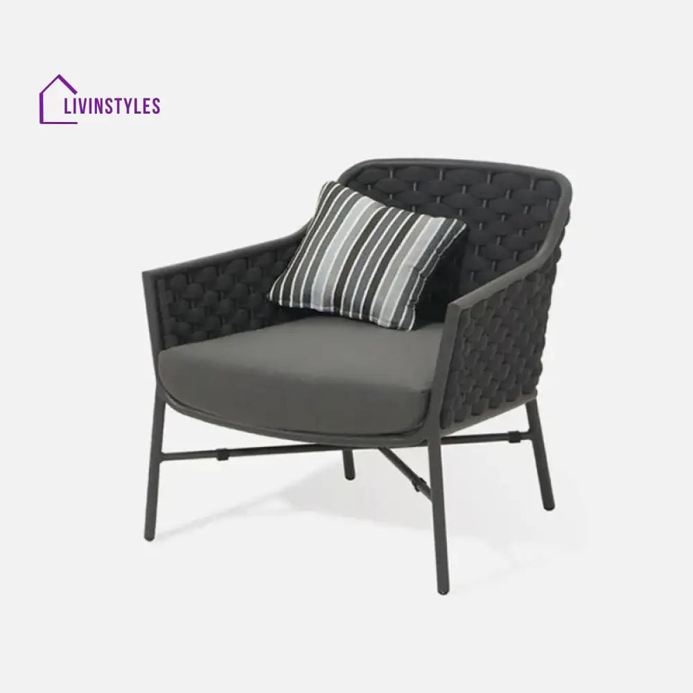 Lettiere Outdoor Garden Balcony Sofa Set 2 Seater 2 Single Seater and 3 Tables Set (Grey) - Sofa Sets