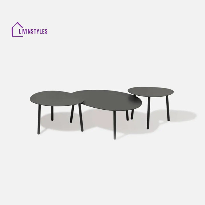 Lettiere Outdoor Garden Balcony Sofa Set 2 Seater 2 Single Seater and 3 Tables Set (Grey) - Sofa Sets