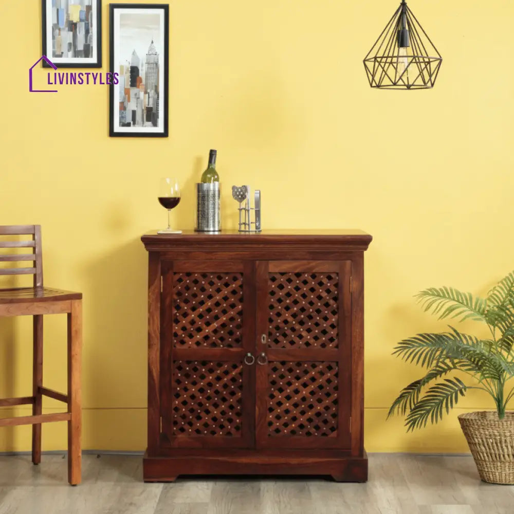 Lev Sheesham Wood Bar Cabinet In Honey Finish Sheesham Wood Bar Furniture