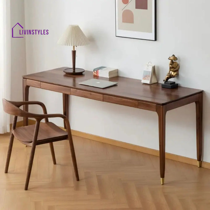 Lev Solid Wood Study Table for Students