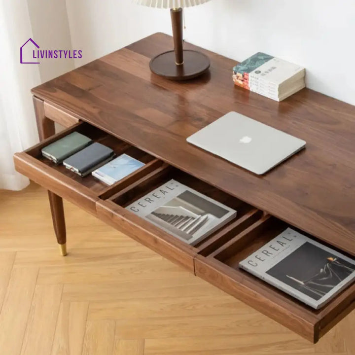 Lev Solid Wood Study Table for Students