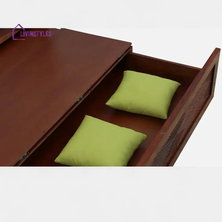 Mihira Sheesham Wood 2 Seater Sofa In Honey Oak Finish