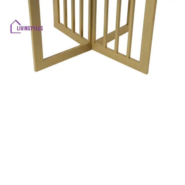 Liam 4 Seater Marble Dining Table In Gold Finish