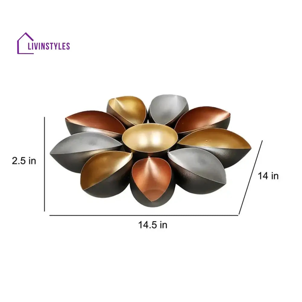Lic Multicolor Leaves Decorative Design Urli | Set Of 2