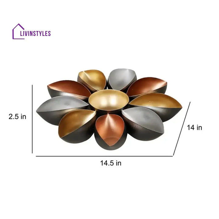 Lic Multicolor Leaves Decorative Design Urli | Set Of 2