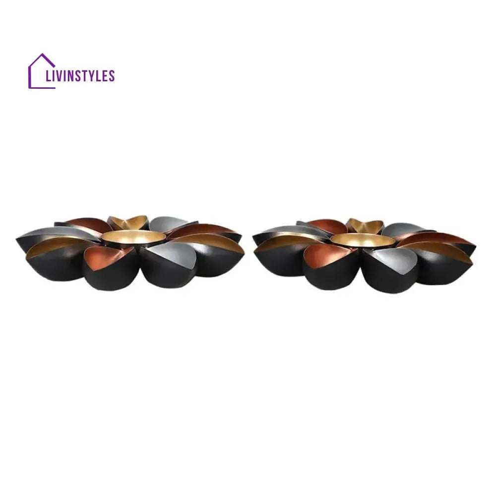 Lic Multicolor Leaves Decorative Design Urli | Set Of 2