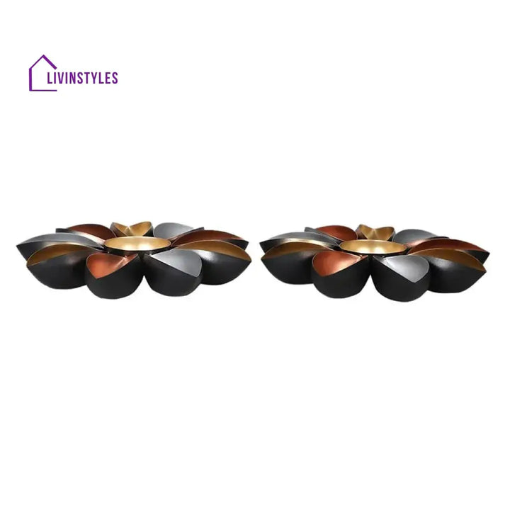Lic Multicolor Leaves Decorative Design Urli | Set Of 2