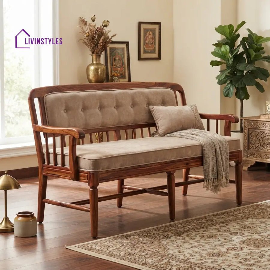 Liddle Wooden Bench for Living Room | Bedroom | Extra Seating