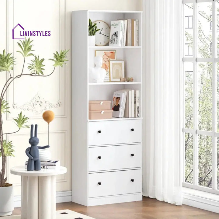 Lidiya Engineered Wood Bookshelves | Bookshelf for Living Room | Bedroom | Drawing Room | Study Room
