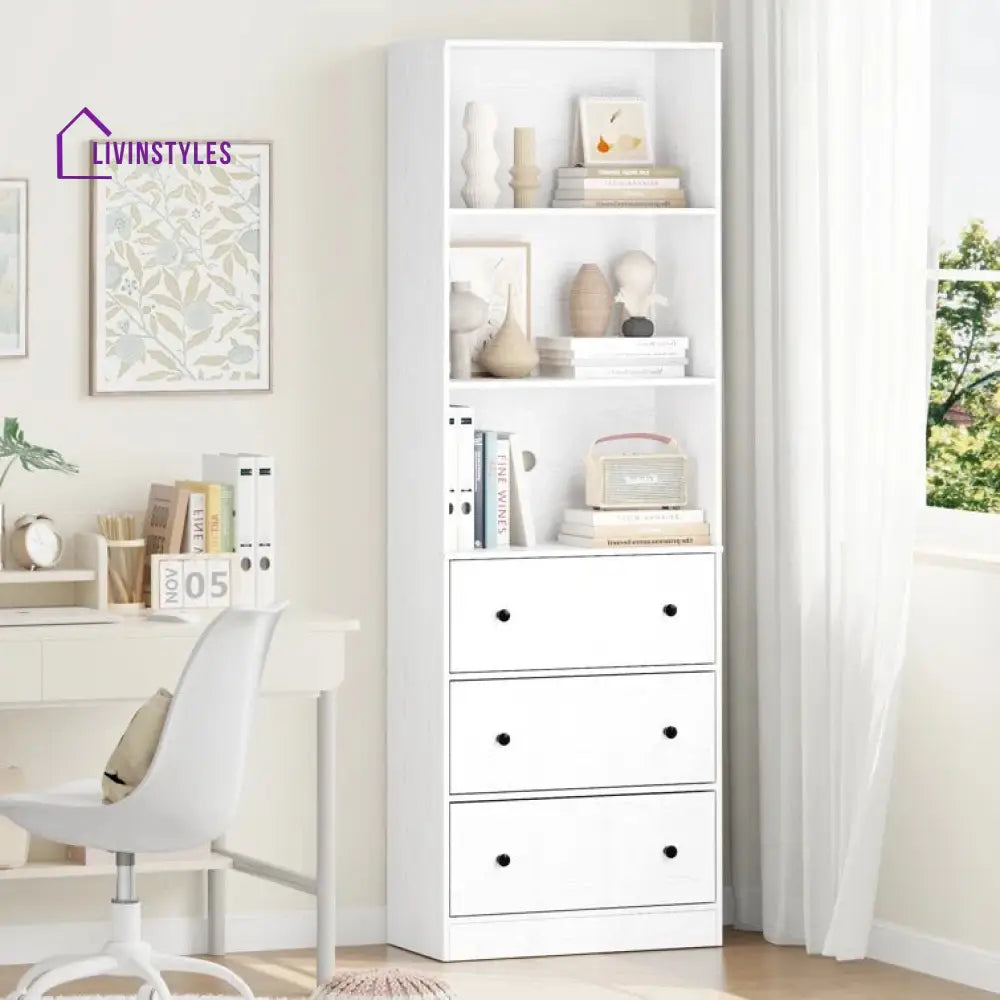 Lidiya Engineered Wood Bookshelves | Bookshelf for Living Room | Bedroom | Drawing Room | Study Room