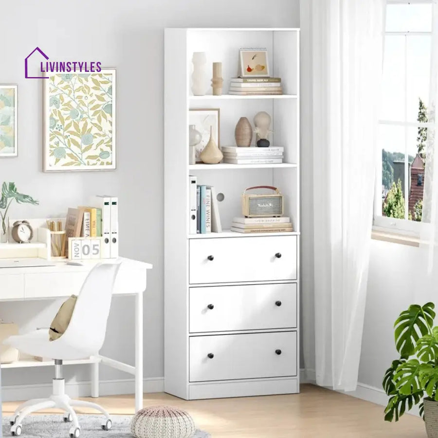 Lidiya Engineered Wood Bookshelves | Bookshelf for Living Room | Bedroom | Drawing Room | Study Room
