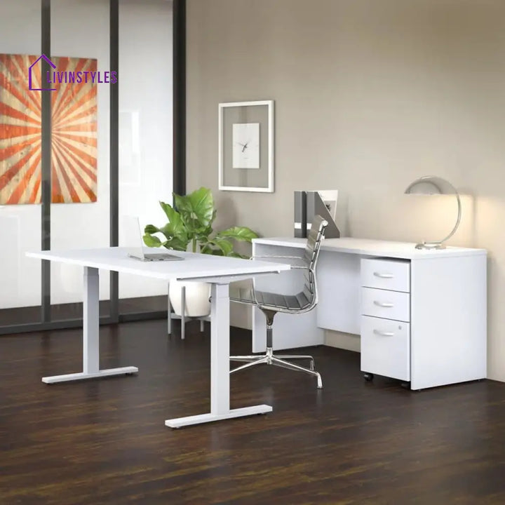 Lidiya White Study Table for Students