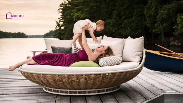 Liesa Outdoor Poolside Sunbed With Cushion Daybed - Sunbed