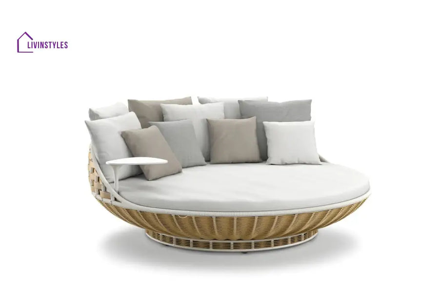 Liesa Outdoor Poolside Sunbed With Cushion Daybed - Honey - Sunbed