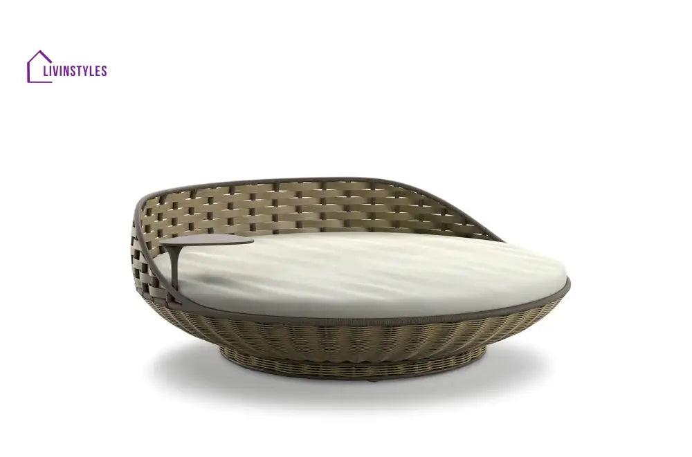 Liesa Outdoor Poolside Sunbed With Cushion Daybed - Olive - Sunbed