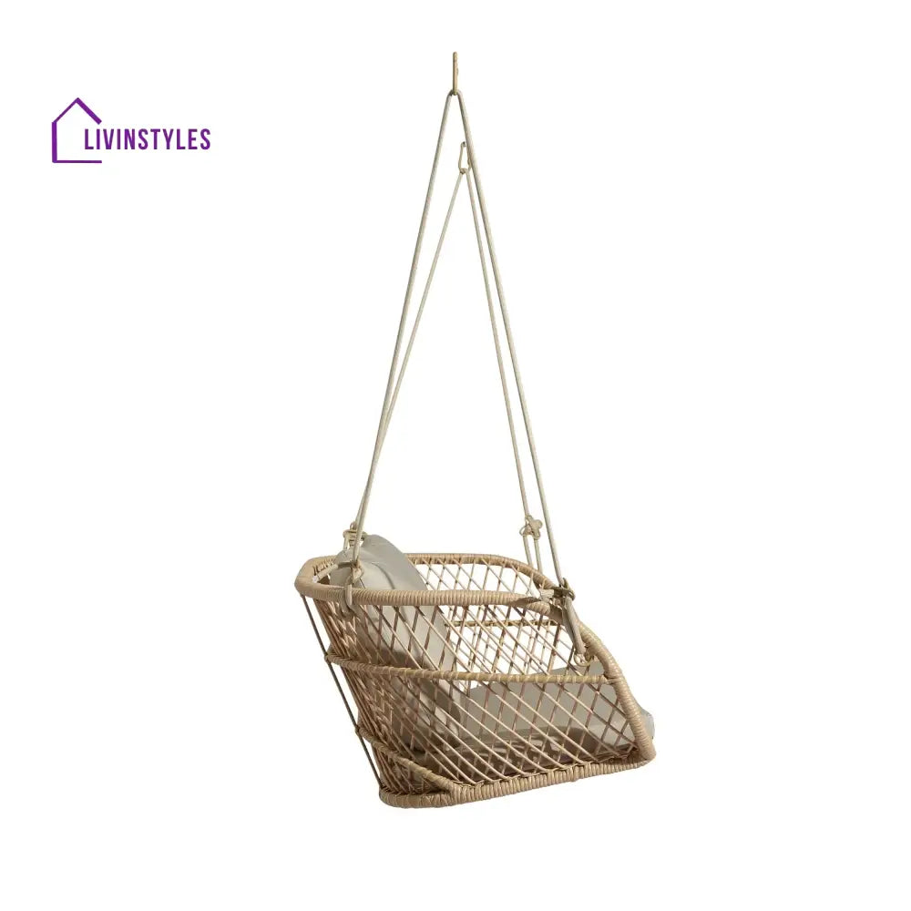 Lieu Double Seater Hanging Swing Without Stand For Balcony Garden Swing (Honey) - Swings