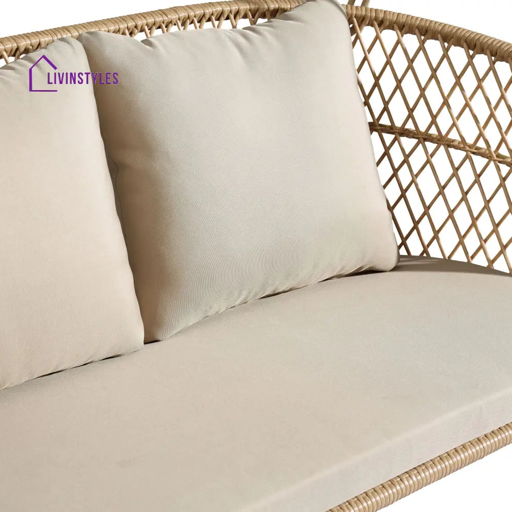 Lieu Double Seater Hanging Swing Without Stand For Balcony Garden Swing (Honey) - Swings