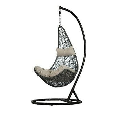 Allesi Single Seater Hanging Swing With Stand For Balcony , Garden Swing (Dark Brown)
