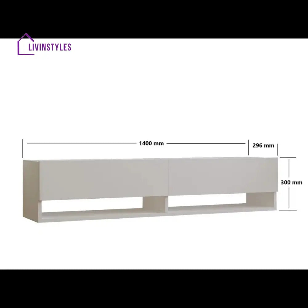 Lilac Wall Mounted Wooden Finish Tv Unit Stand for Living Room